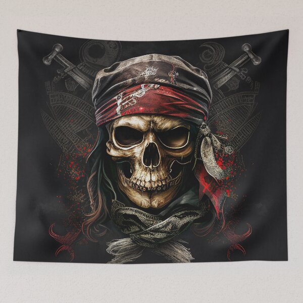 Item preview,  Pirate Skull In Bandana, Pirate Skull, Skull T-Shirt designed and sold by RSDESIGNSteam.