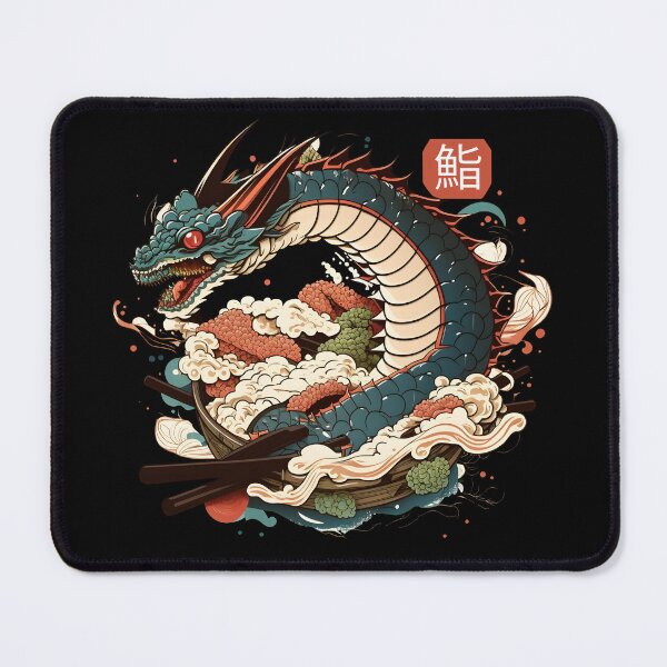 Item preview, Dragon and Sushi Funny Food Retro Anime Lover Japanese designed and sold by SecretDicer.