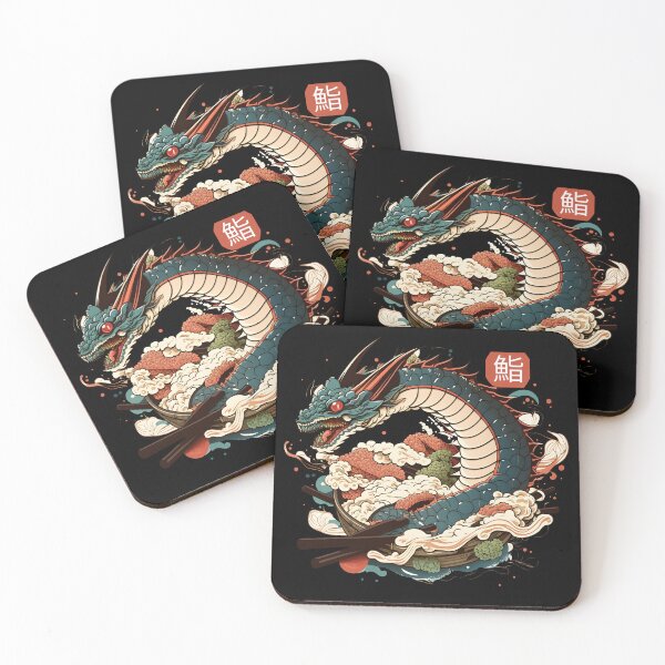 Item preview, Dragon and Sushi Funny Food Retro Anime Lover Japanese designed and sold by SecretDicer.