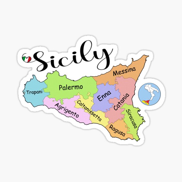 Item preview, I Love Sicily - Provinces of Sicily designed and sold by molamode.