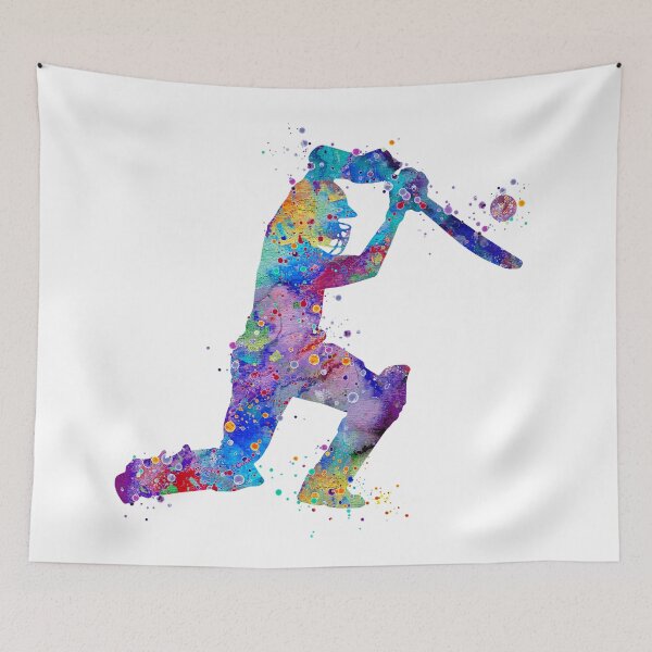 Item preview, Boy Cricket Player Watercolor Silhouette designed and sold by LotusGifts.