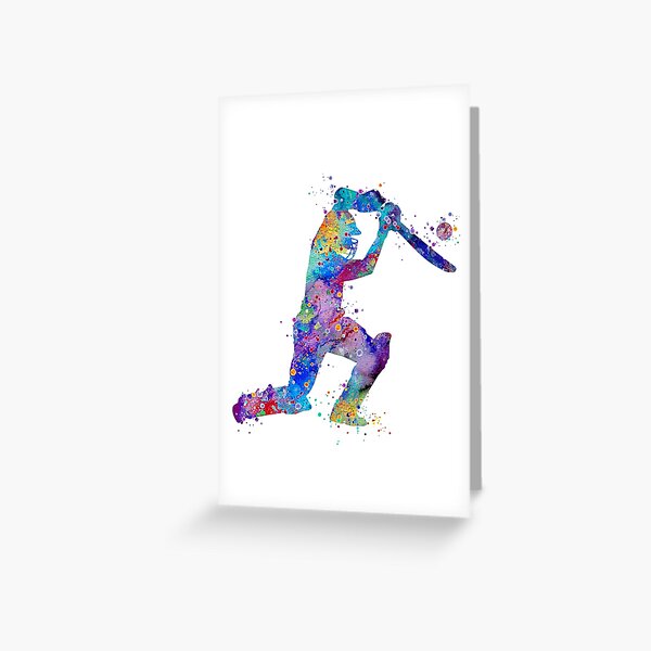 Item preview, Boy Cricket Player Watercolor Silhouette designed and sold by LotusGifts.