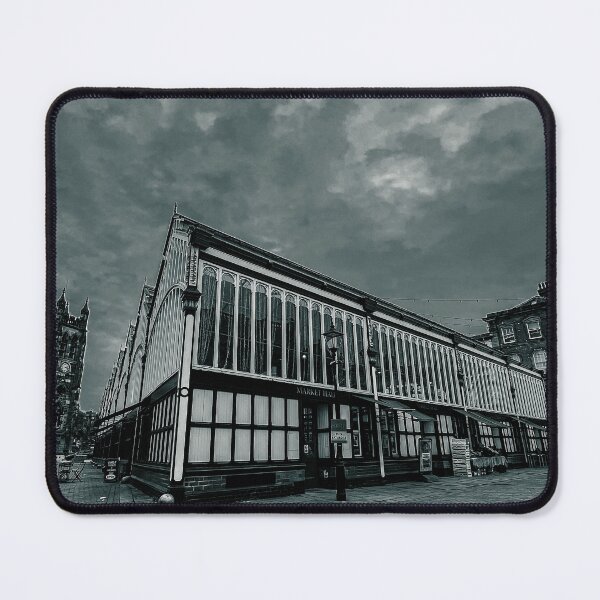 Item preview, Stockport Market Place black & white designed and sold by WhereTheyWander.