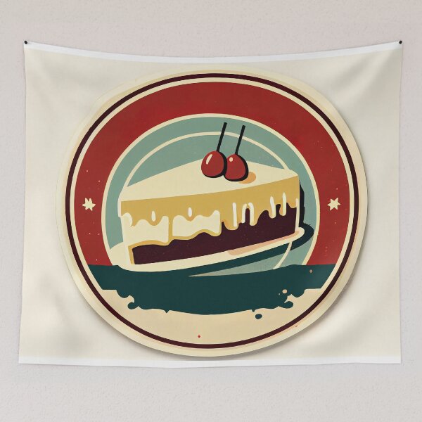 Item preview, Cake logo, kitschy vintage retro simple style designed and sold by anytka.