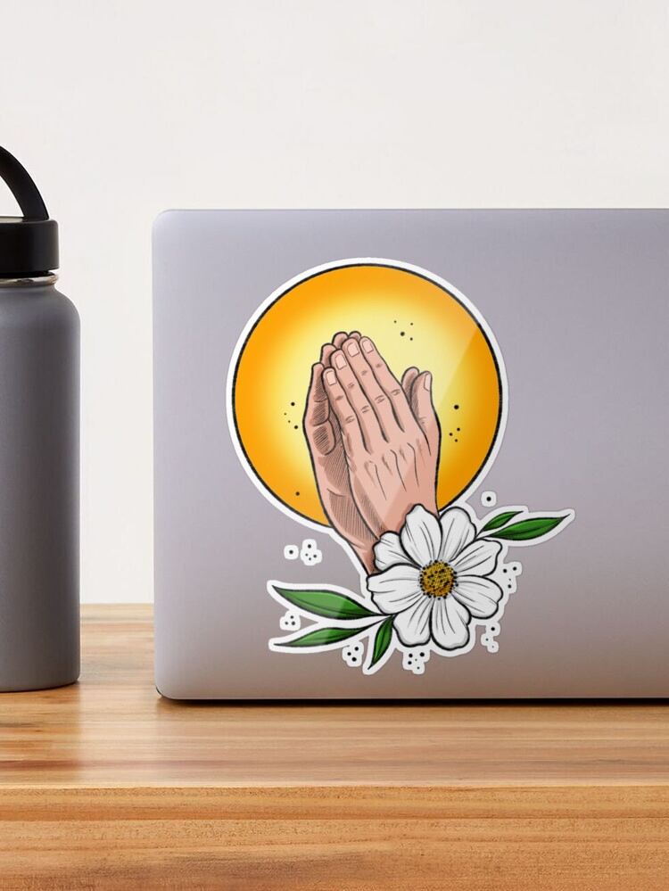 PRAYING HANDS CLASSIC ROUND STICKER, Zazzle