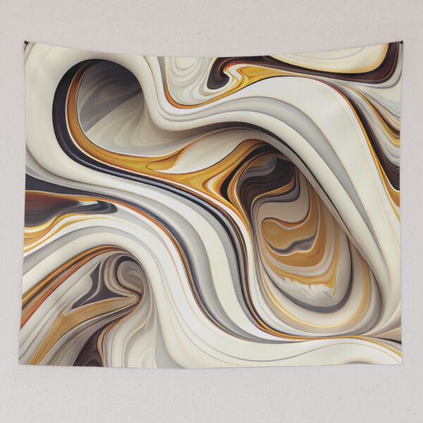 Item preview, Unique piece of marble combine gold, white, silver and brown curves designed and sold by DGtaLrtcom.