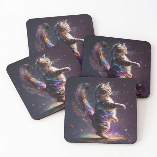 Item preview, cat in the colors of the aurora, cute cat, designed and sold by DEMONIZATOR.