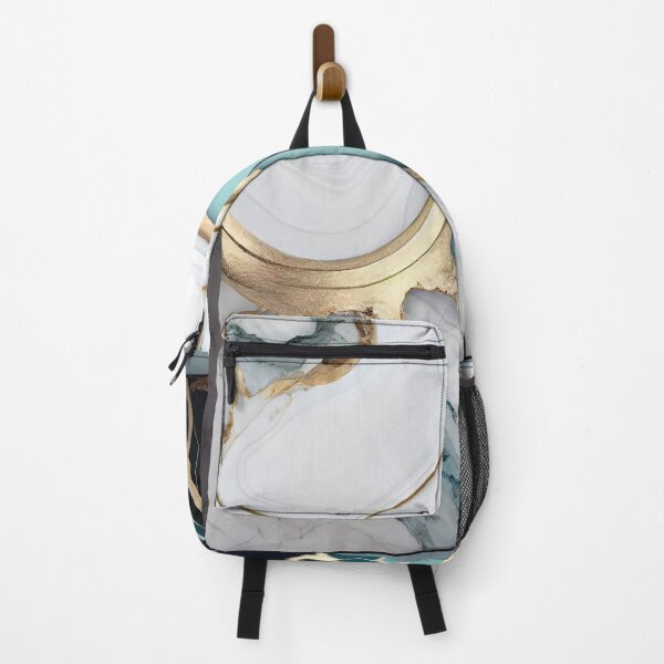 Item preview, Abstract white marble with gold, light blue and dark Green designed and sold by DGtaLrtcom.