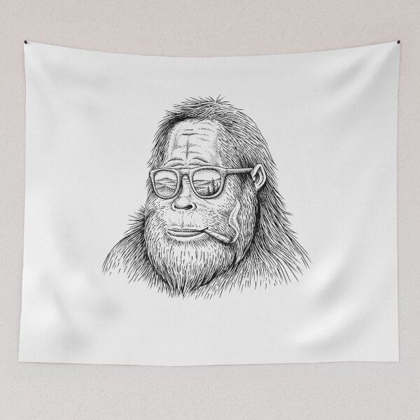 Item preview, High In the Mountains Smoking Bigfoot designed and sold by HabbyArt.