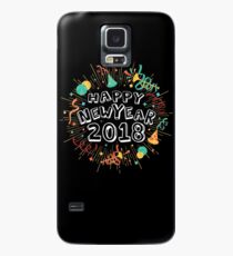 Happy New Year Shirt 2018 NYE Party T-Shirt Hülle & Klebefolie für Samsung Galaxy