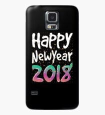 Happy New Year Shirt 2018 NYE Party T-Shirt Hülle & Klebefolie für Samsung Galaxy