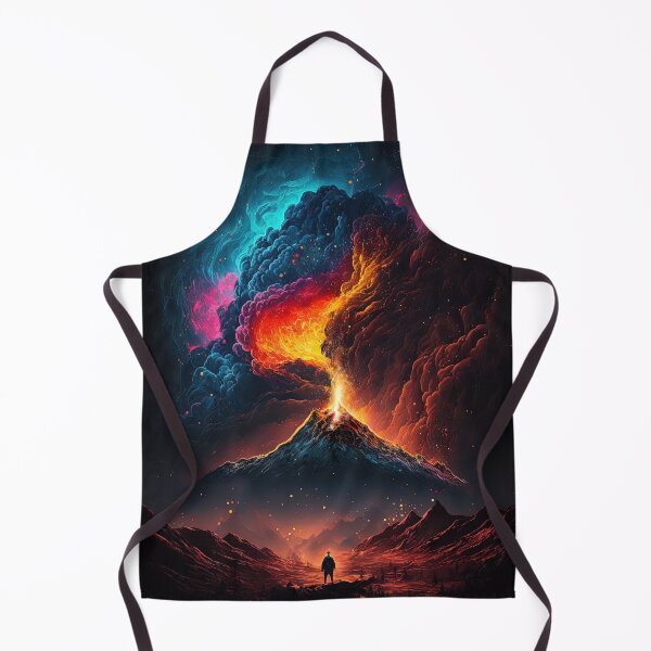 Item preview, Vibrant volcano erupting lava poster/print designed and sold by artyficial-.