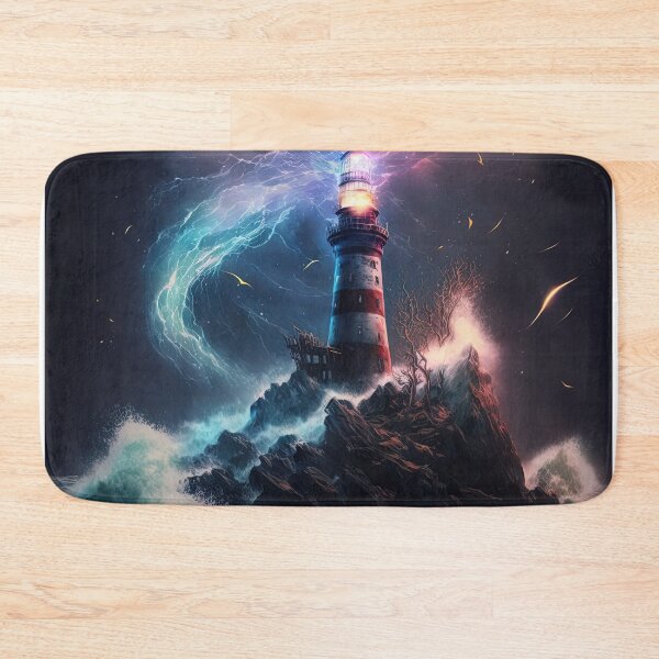 Item preview, Lighthouse in a storm designed and sold by artyficial-.