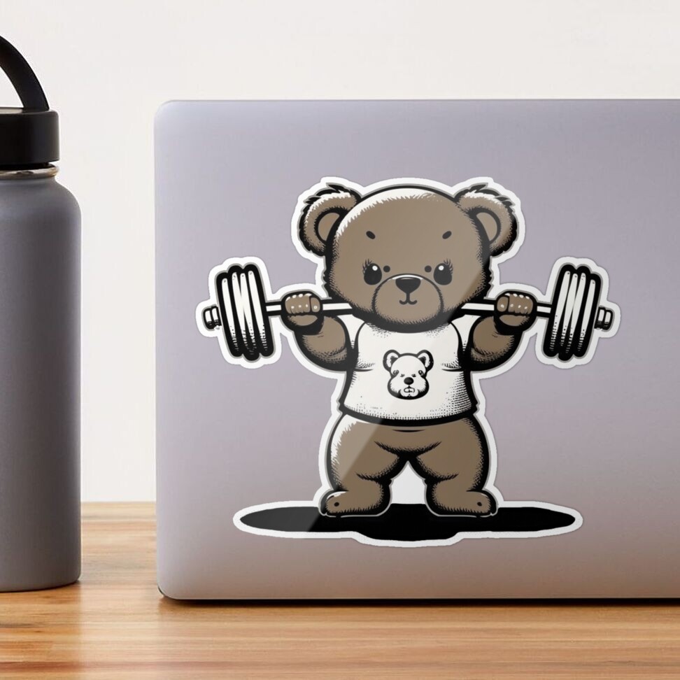 Cute Weightlifting Bear