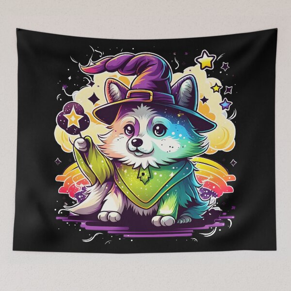 Item preview, Husky Dog Wizard Witch Kawaii designed and sold by Leonardo Palumbo.