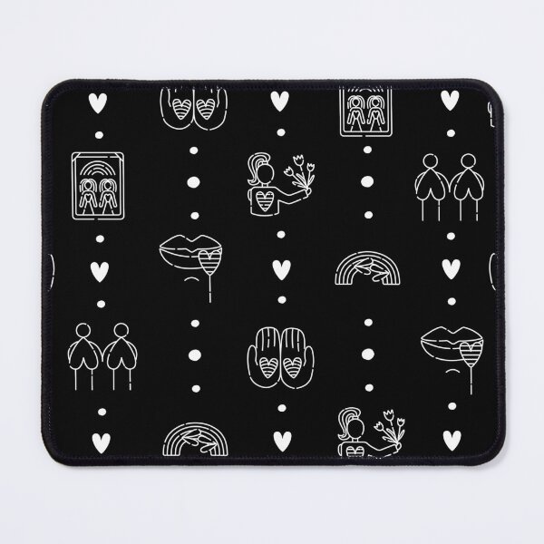 Item preview, Lesbian black and white seamless pattern designed and sold by OM-lova.