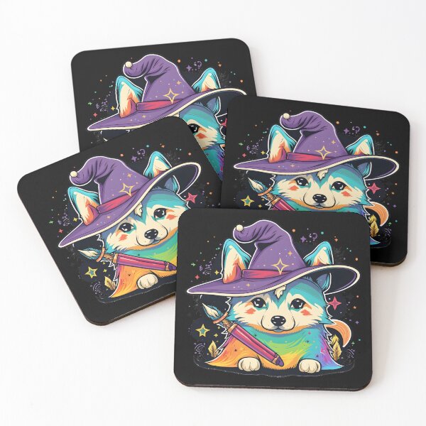 Item preview, Husky Dog Wizard Witch Kawaii designed and sold by Leonardo Palumbo.