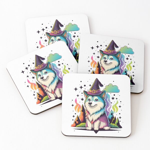 Item preview, Husky Dog Wizard Witch Kawaii designed and sold by Leonardo Palumbo.
