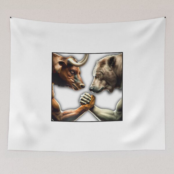 Item preview, Bull vs Bear Stock Market Trading Investing AI Art designed and sold by CreatDifference.
