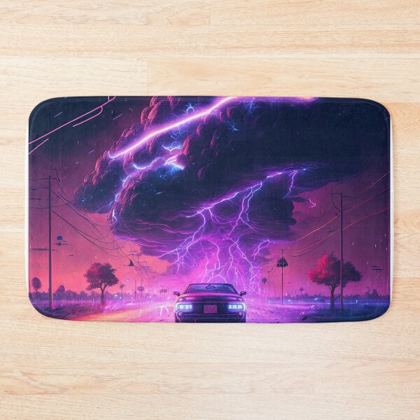 Item preview, Purple car driving through the storm designed and sold by artyficial-.