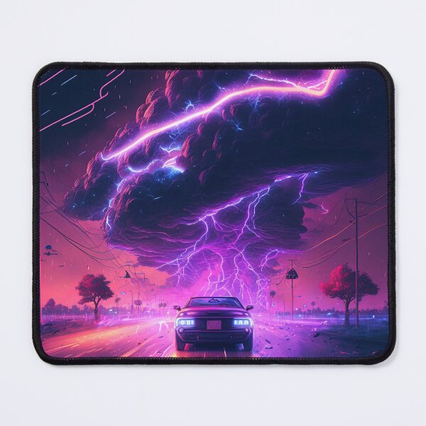 Item preview, Purple car driving through the storm designed and sold by artyficial-.