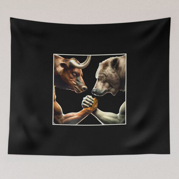 Item preview, Bull vs Bear Trading Stock Market Investing AI Art designed and sold by CreatDifference.