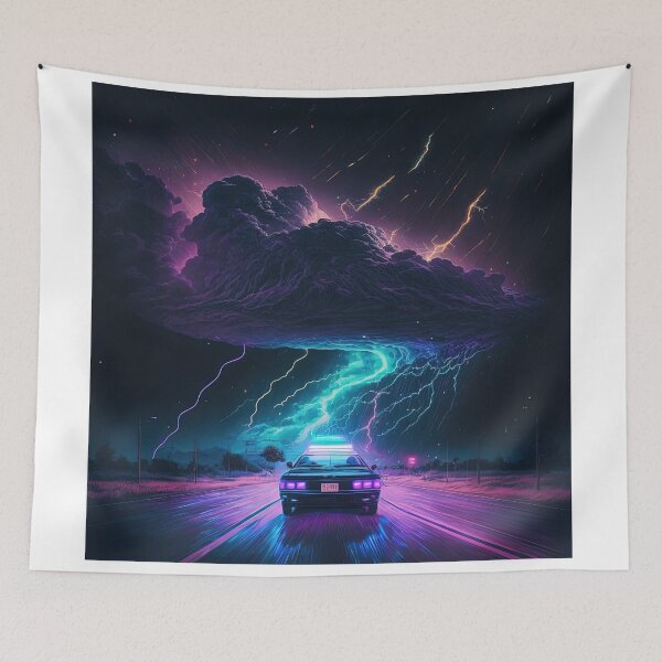 Item preview, Car driving through lightning designed and sold by artyficial-.
