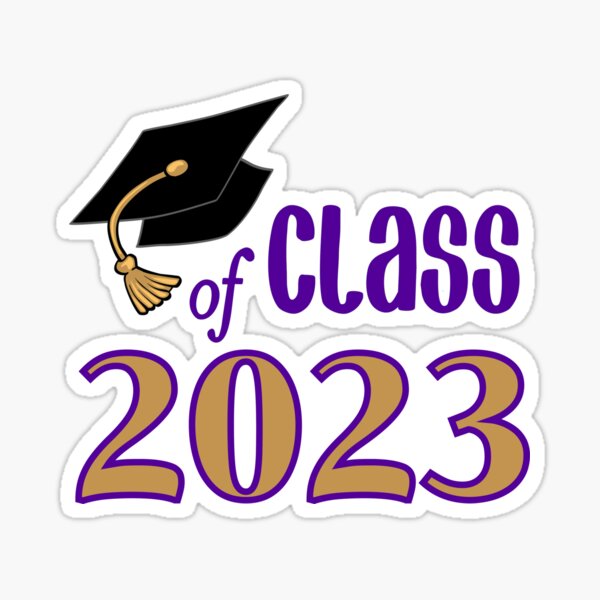 "Purple and Gold Class of 2023" Sticker for Sale by Sharilea Redbubble