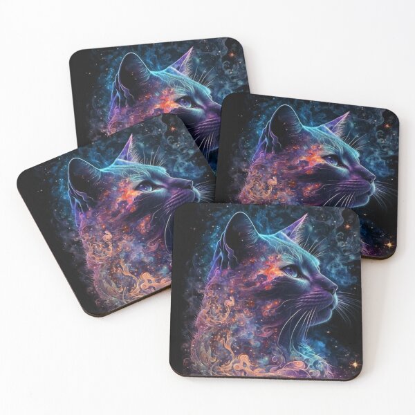 Item preview, Cosmic Glowing Magical Galaxy Cat designed and sold by artra-shop.