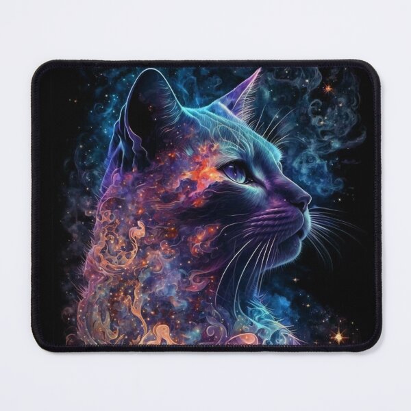 Item preview, Cosmic Glowing Magical Galaxy Cat designed and sold by artra-shop.