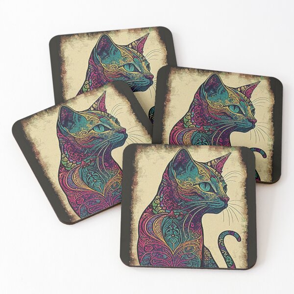 Item preview, Boho Cat 111 Abstract Art Print Painting Wall Decor designed and sold by winterkitty88.