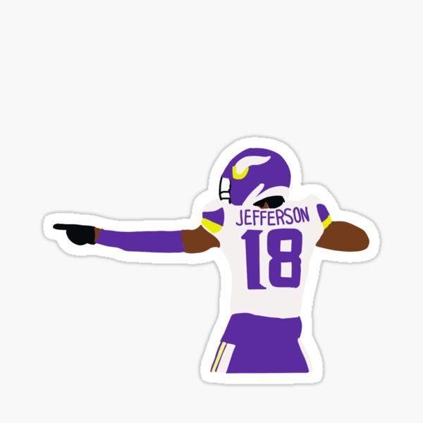 Justin Jefferson Minnesota Vikings Vinyl Sticker Griddy white -   Israel