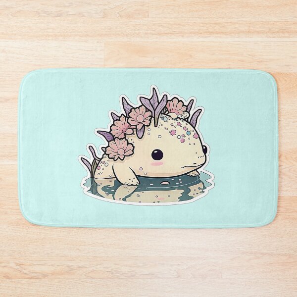 Item preview, Cute Axolotl in the water with flowers designed and sold by UniverseStelar.