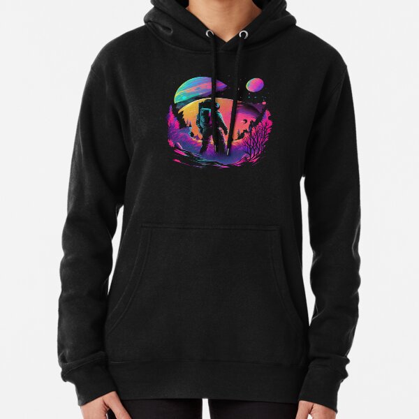 Synthwave Astronaut Pullover Hoodie
