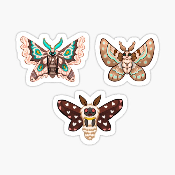 Moths - Sticker Pack Sticker for Sale by elevens