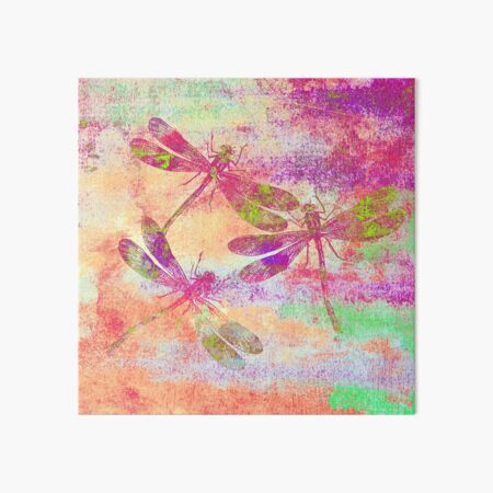 Mauritius Vintage Dragonflies Colours QF Art Board Print