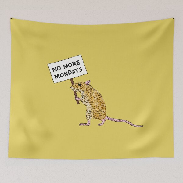 Item preview, Monday Hating Gerbil With Cute Protest Sign designed and sold by Martina Scott.