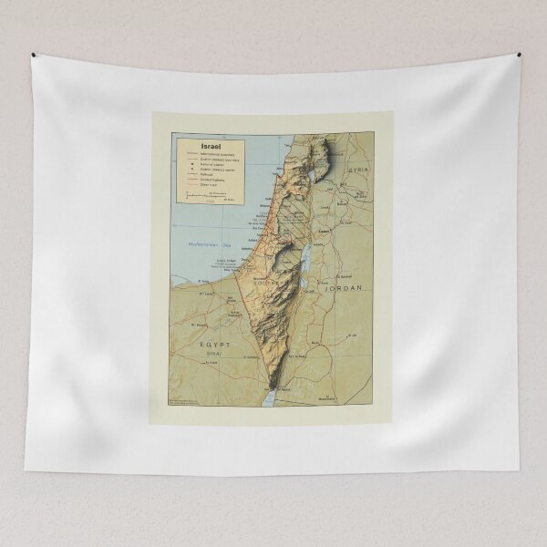 Item preview, 1988 Israel Shaded Relief Map 3D digitally-rendered designed and sold by ThinkAboutMaps.