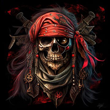 Skull Pirate Cartoon ship boat one eyed' Unisex Premium T-Shirt