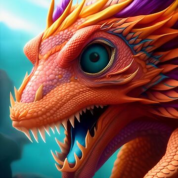 Artwork thumbnail, Baby Red Dragon Closeup Face by dragynrain