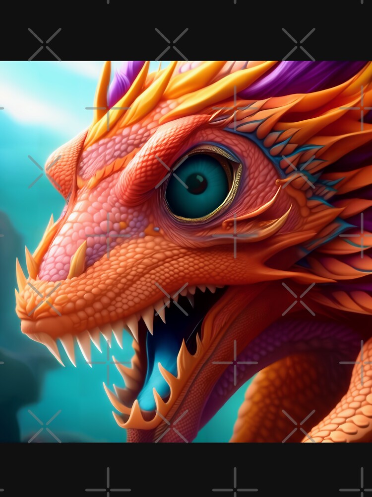Thumbnail 7 of 7, Classic T-Shirt, Baby Red Dragon Closeup Face designed and sold by dragynrain.