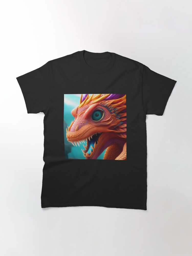 Thumbnail 3 of 7, Classic T-Shirt, Baby Red Dragon Closeup Face designed and sold by dragynrain.