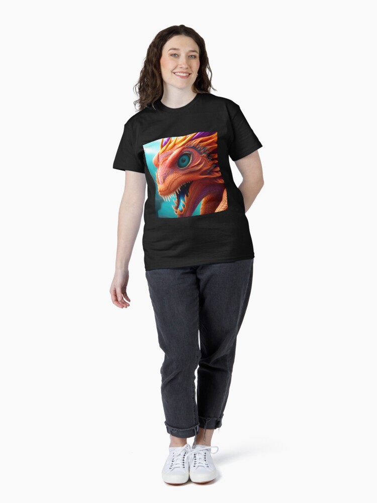 Thumbnail 4 of 7, Classic T-Shirt, Baby Red Dragon Closeup Face designed and sold by dragynrain.