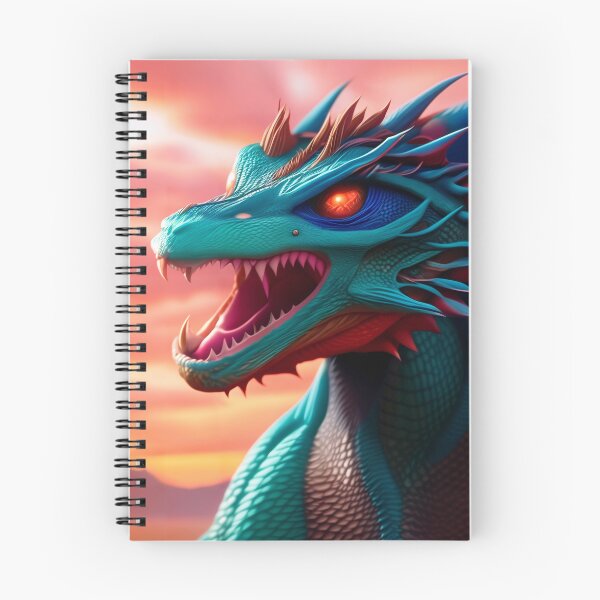 Item preview, Fierce Blue and Cyan Dragon with Red Eyes designed and sold by dragynrain.