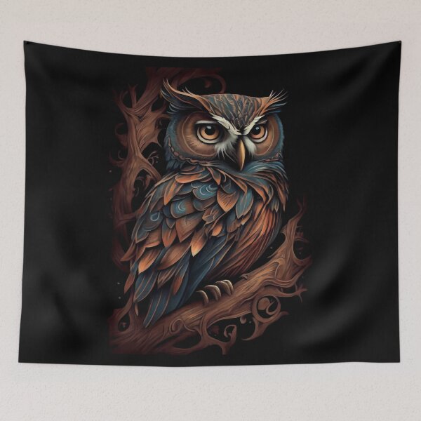 Item preview, Tattoo owl poster designed and sold by TourDePassion.