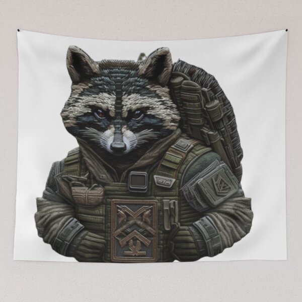 Item preview, embroidered chevron with a special forces raccoon designed and sold by TaibVVS.