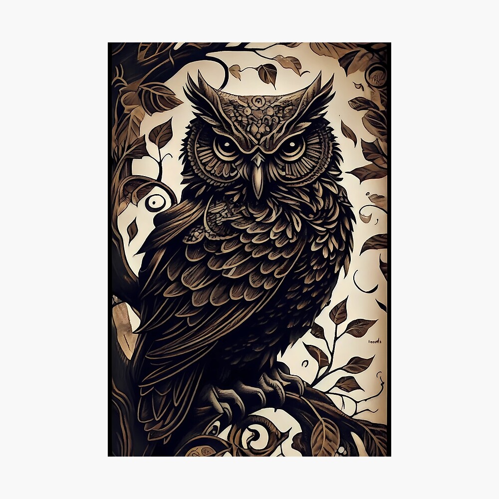 Owl drawing tattoo Vectors & Illustrations for Free Download | Freepik