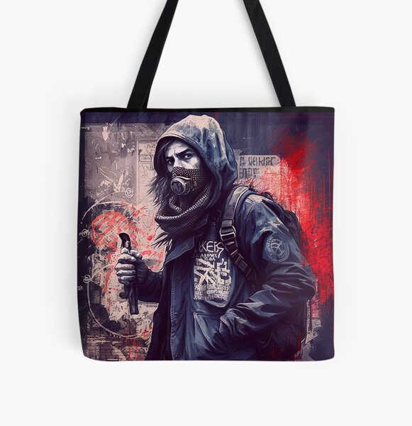 Anime Spray Paint Graffiti Artist with Mask Tagger Tote Bag