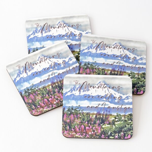 Item preview, The Mountains are calling and I must go, Wildflowers and mountains  designed and sold by Inktown.