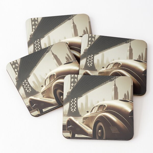 Item preview, Car Under Bridge - 1930's Fantasy New York  designed and sold by ShadowAndSlate.